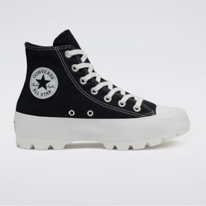 Black & white lugged converse all-star